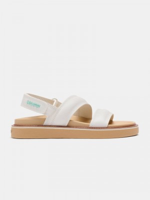 Women's HOFF Leather Road Sandals Off White Philippines | G0J-6632