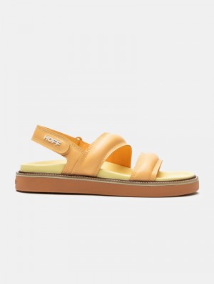 Women's HOFF Leather Road Sandals Peach Philippines | W8W-4760