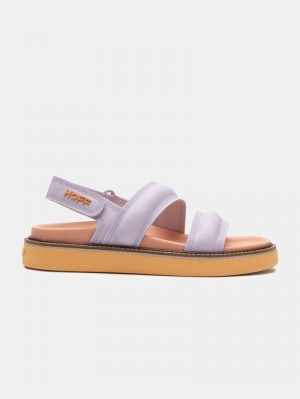 Women's HOFF Leather Road Sandals Purple Philippines | L0P-1096