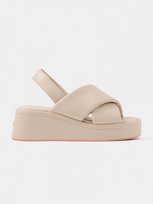 Women's HOFF Mahon Wedge Sandals Off White Philippines | U5C-0023