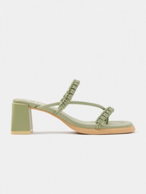 Women's HOFF Monaco Mid-heel Sandals Green Philippines | W2V-1273