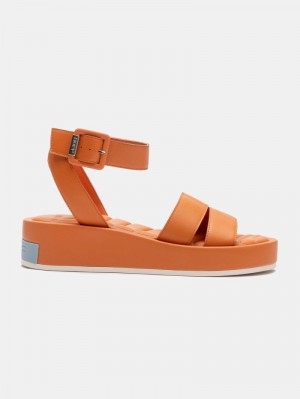 Women's HOFF Strips Town Sandals Orange Philippines | Q7V-3399