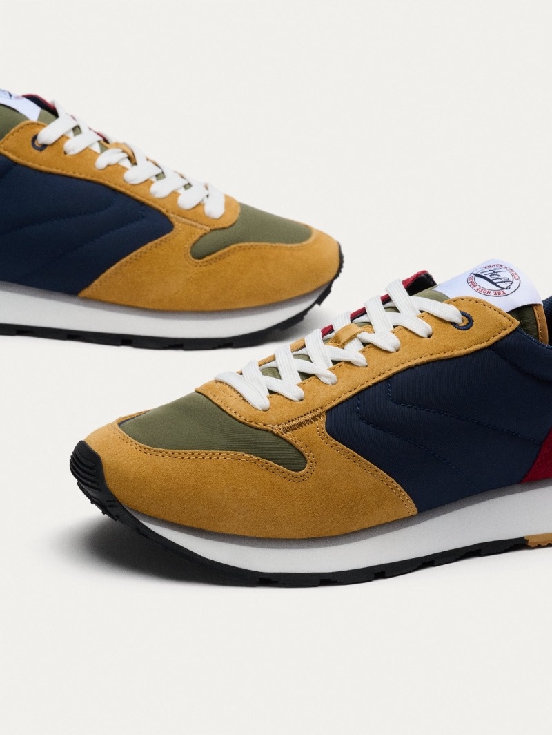 Men's HOFF Helike Sneakers Yellow / Navy / Red Philippines | H3R-1028