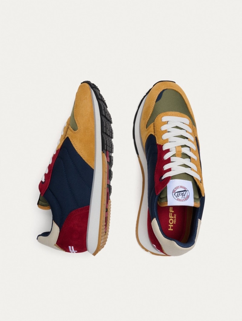 Men's HOFF Helike Sneakers Yellow / Navy / Red Philippines | H3R-1028