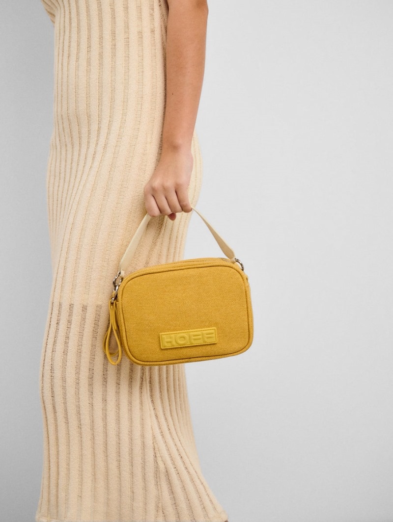 Women's HOFF Canvas Cannes Crossbody Bags Yellow Philippines | W3X-1832