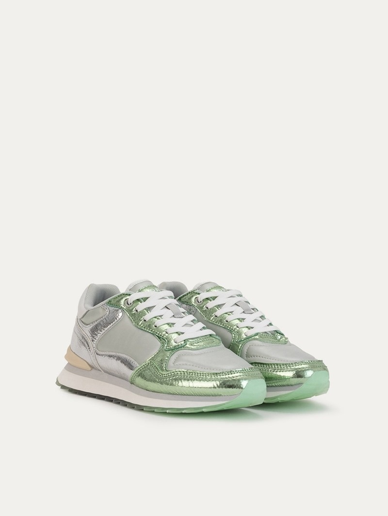 Women's HOFF Iron Sneakers Silver / Green Philippines | J6T-3286