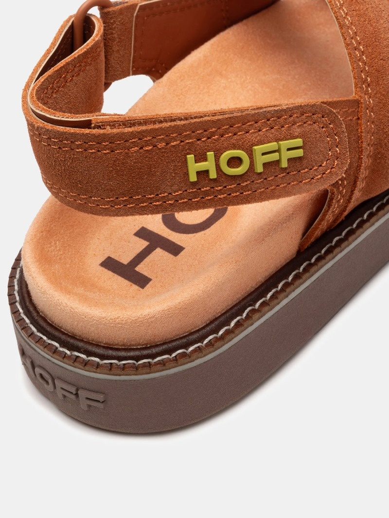 Women's HOFF Leather Road Sandals Brown Philippines | S9D-5895