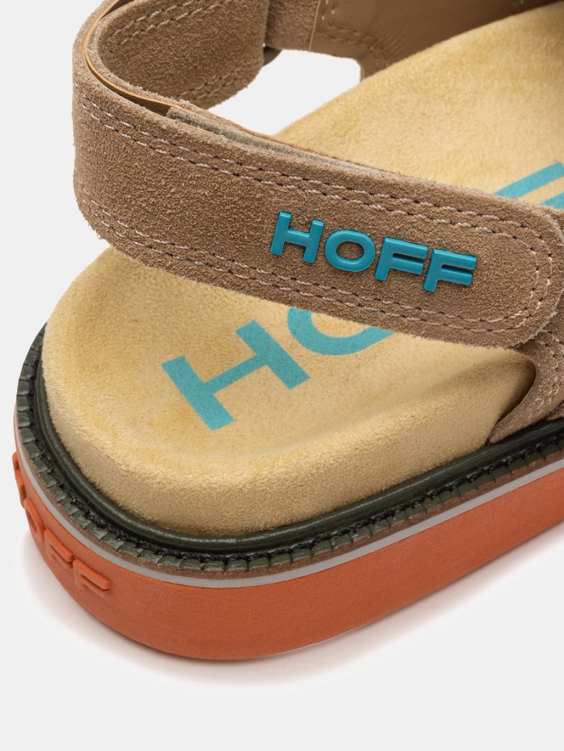 Women's HOFF Leather Road Sandals Camel Philippines | T8I-8212