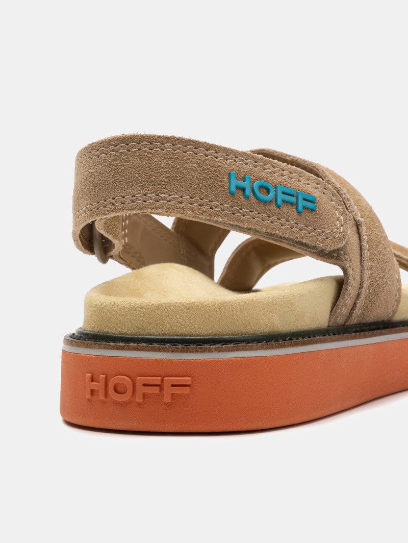 Women's HOFF Leather Road Sandals Camel Philippines | T8I-8212