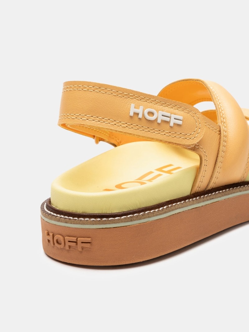 Women's HOFF Leather Road Sandals Peach Philippines | W8W-4760