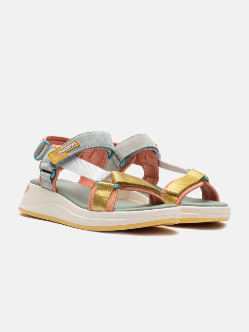 Women's HOFF Makaroa Sport Sandals Green / Gold Philippines | T0D-9226