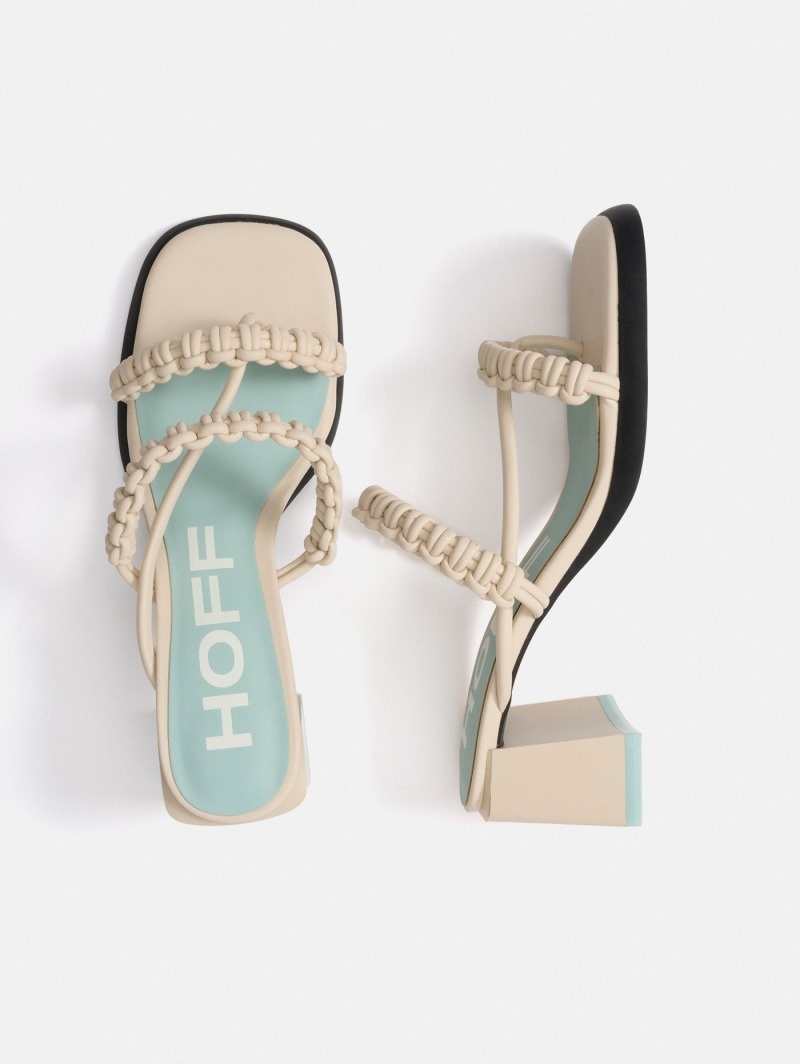 Women's HOFF Monaco Mid-heel Sandals Off White Philippines | O0Z-7628