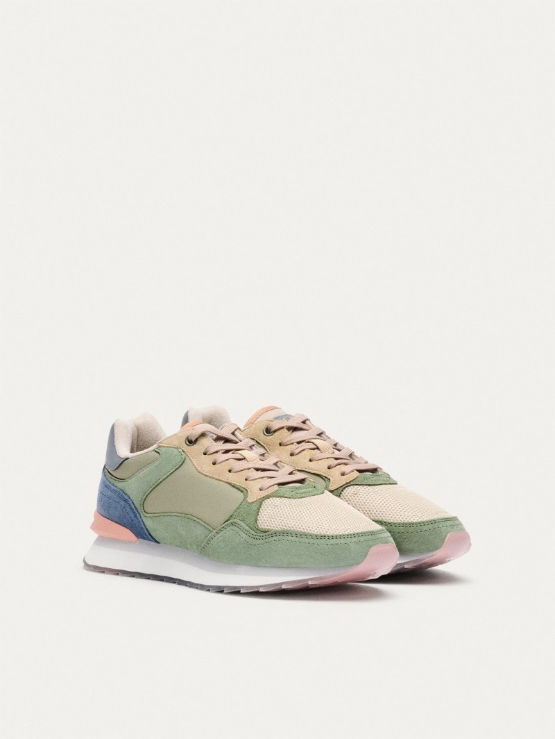 Women's HOFF Rotterdam Sneakers Beige / Green Philippines | I3Y-5236