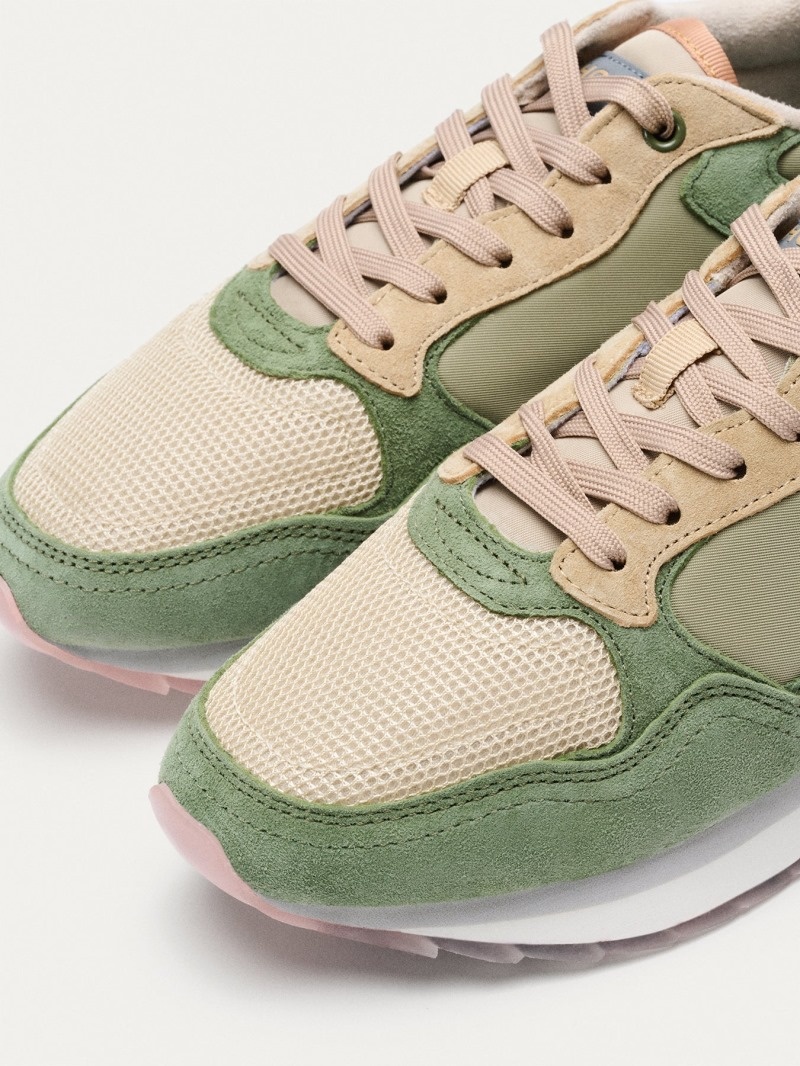 Women's HOFF Rotterdam Sneakers Beige / Green Philippines | I3Y-5236