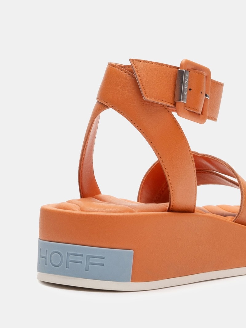 Women's HOFF Strips Town Sandals Orange Philippines | Q7V-3399